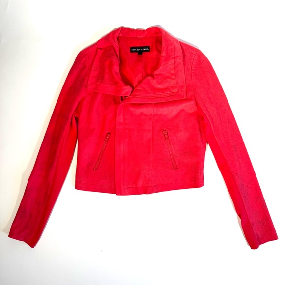 Rock & Republic Red Distressed Cropped Moro Jacket - Picture 13 of 14